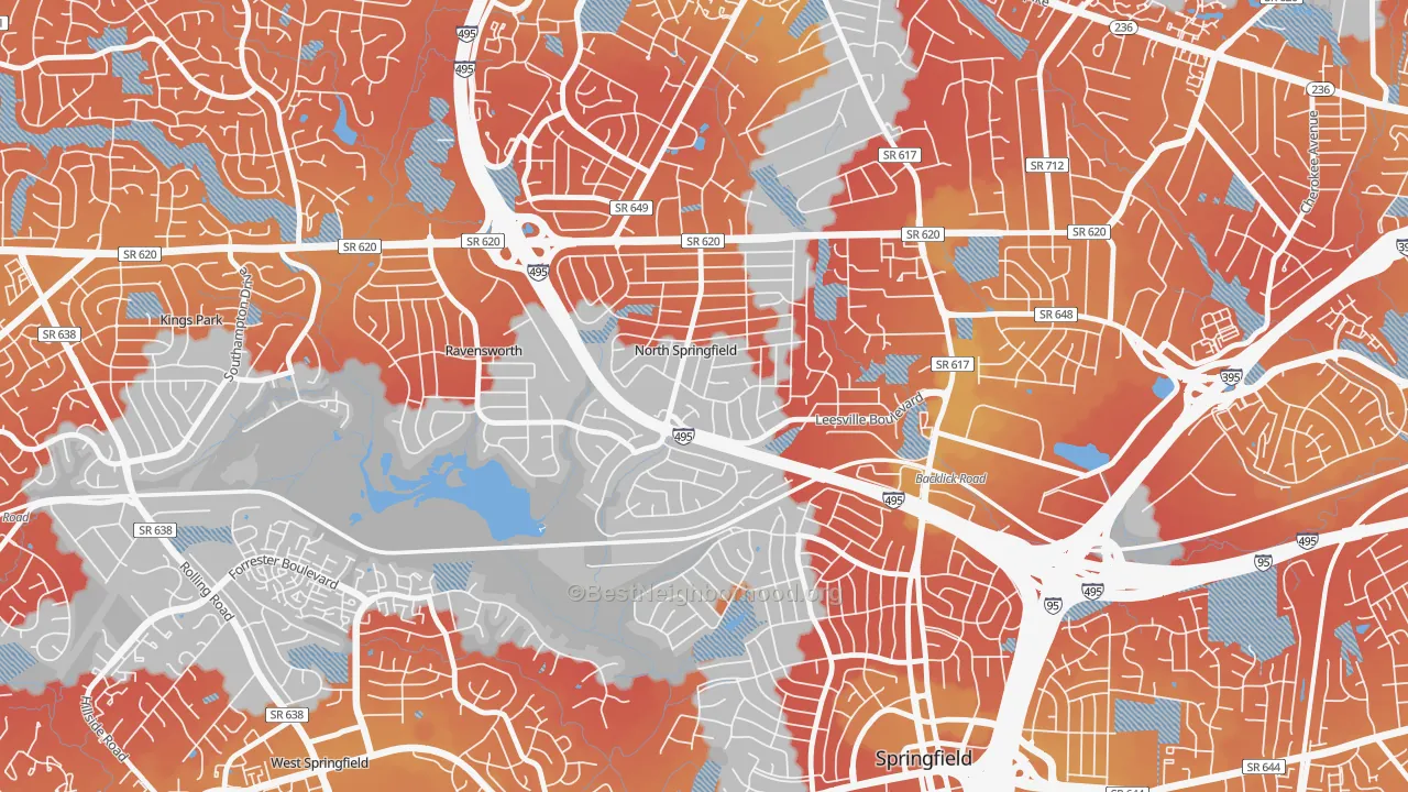 Transit Grade map of North Springfield, Springfield, VA