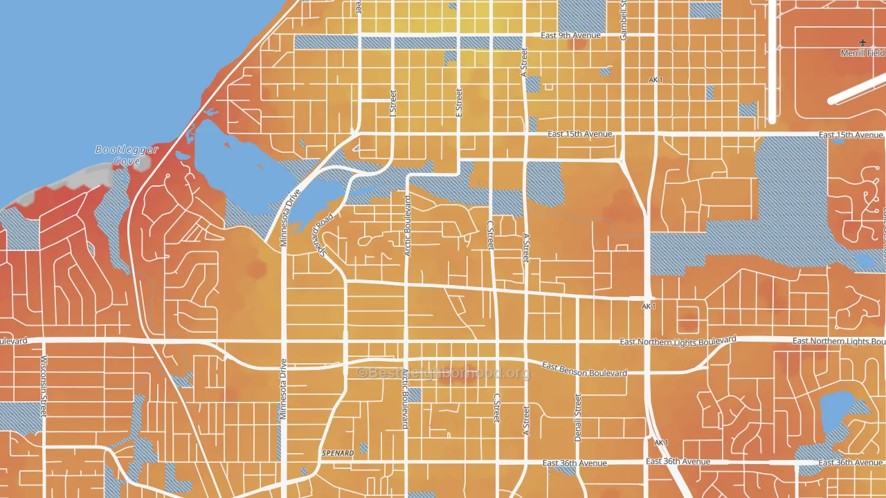 Transit Grade map of North Star, Anchorage, AK