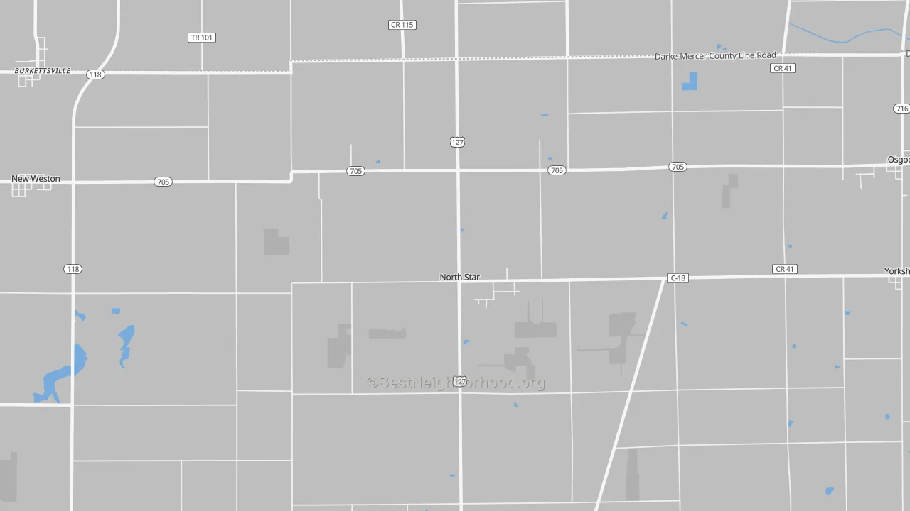 Transit Grade map of North Star, OH