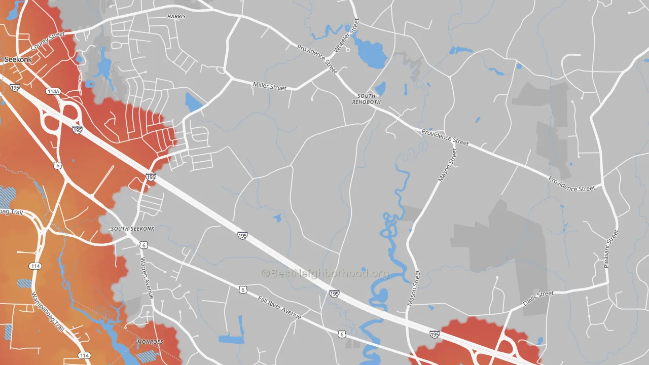 Transit Grade map of North Swansea, MA