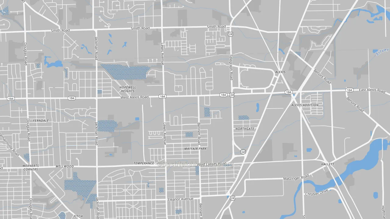 Transit Grade map of North Towne, Toledo, OH