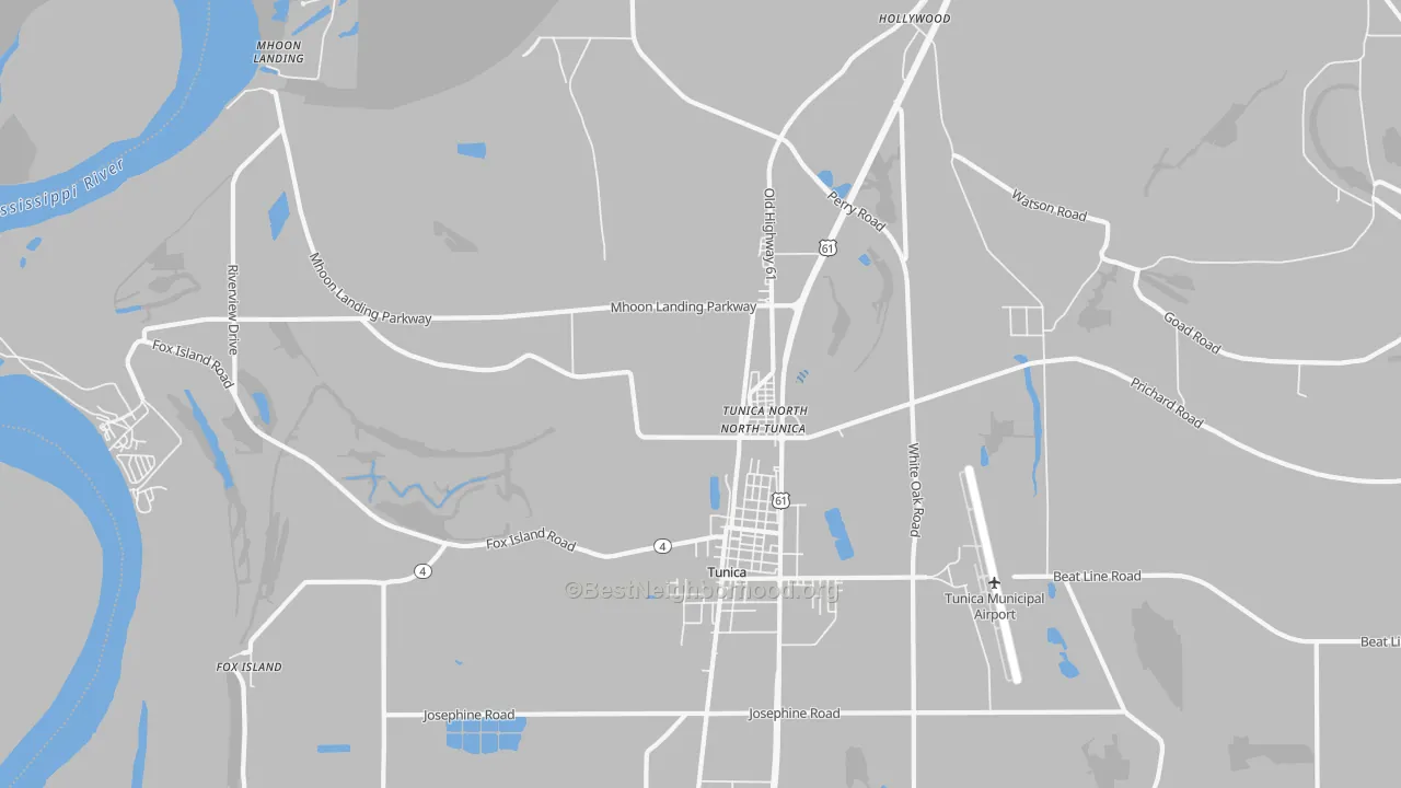 Transit Grade map of North Tunica, MS