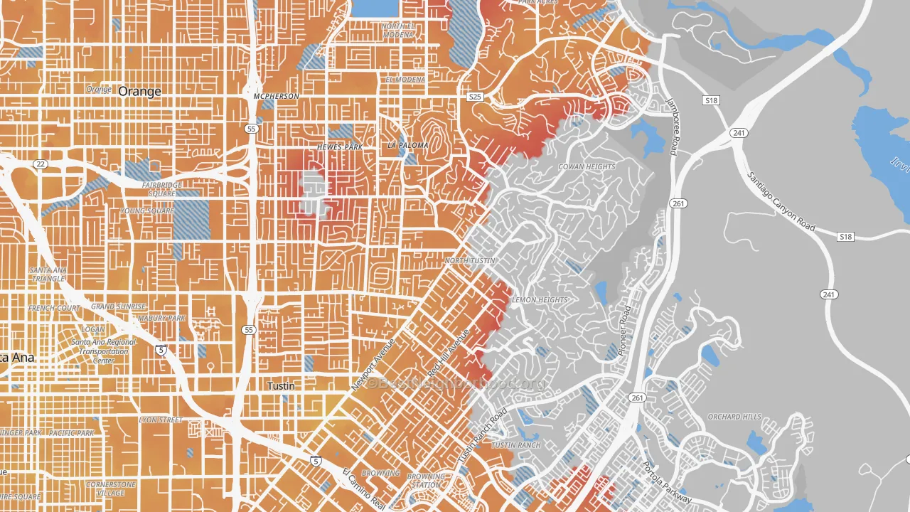 Transit Grade map of North Tustin, CA