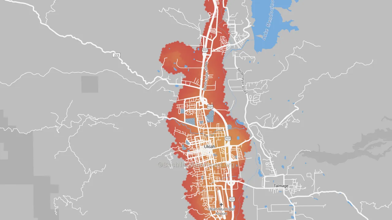 Transit Grade map of North Ukiah, Ukiah, CA