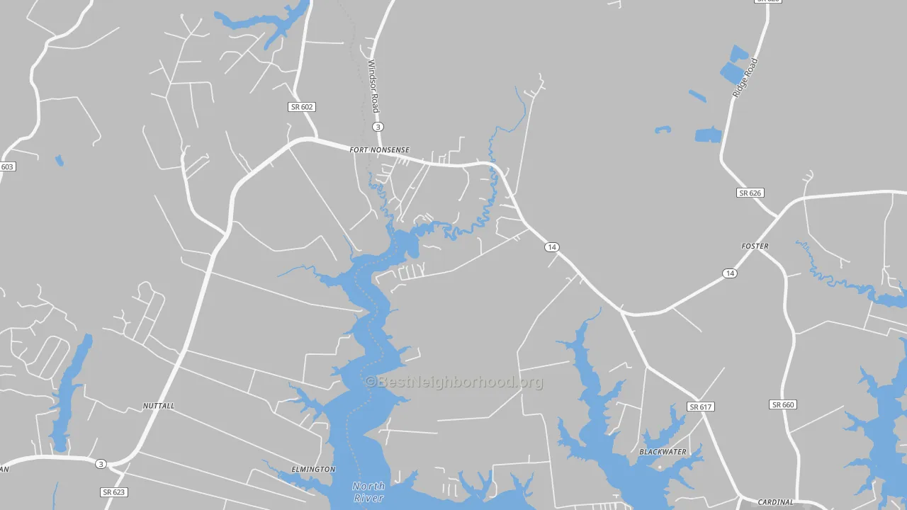 Transit Grade map of North, VA