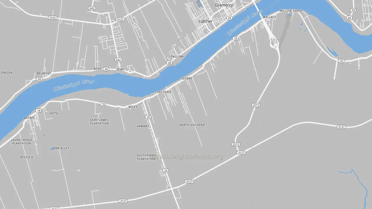 Transit Grade map of North Vacherie, LA