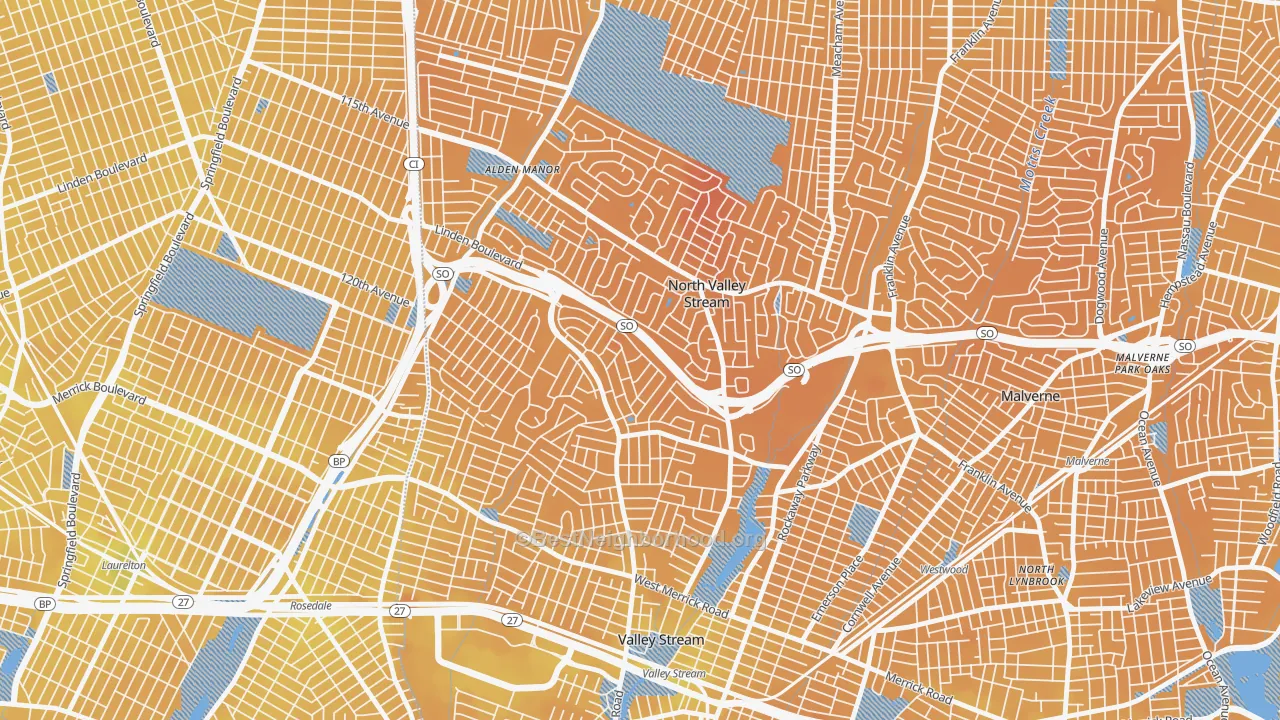 Transit Grade map of North Valley Stream, NY