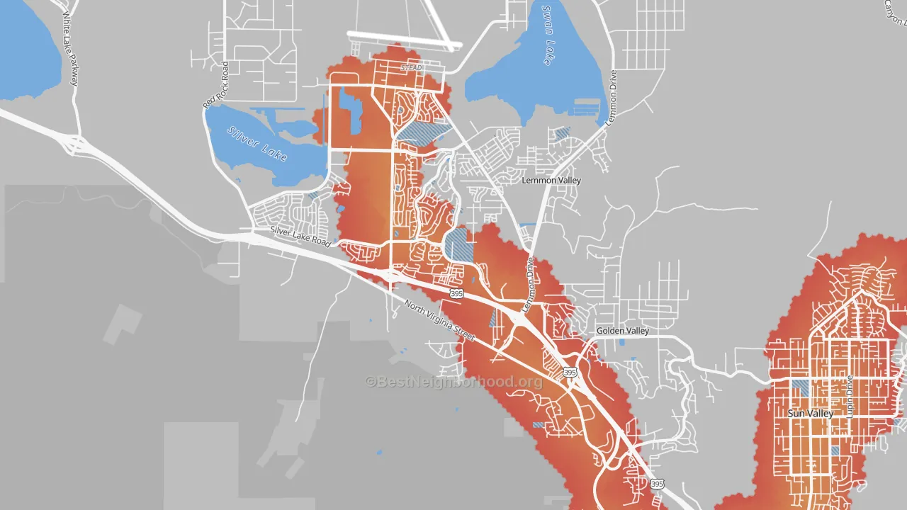 Transit Grade map of North Valleys, Reno, NV