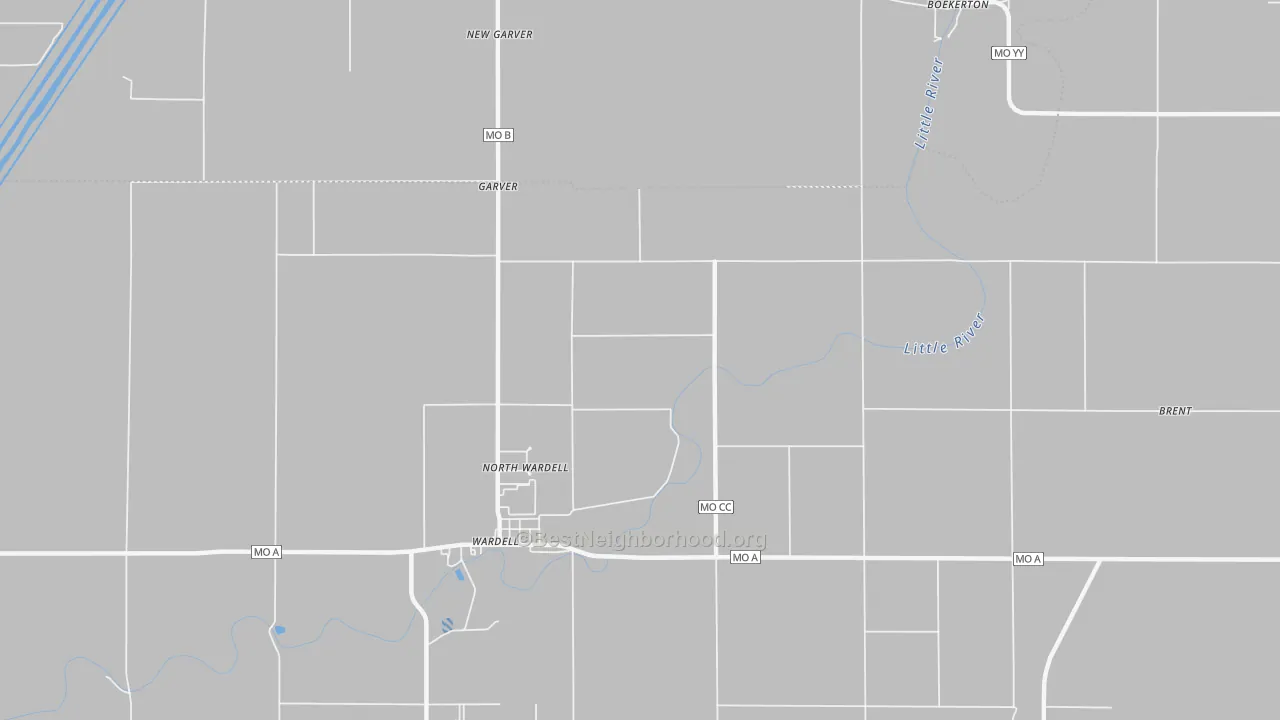 Transit Grade map of North Wardell, MO