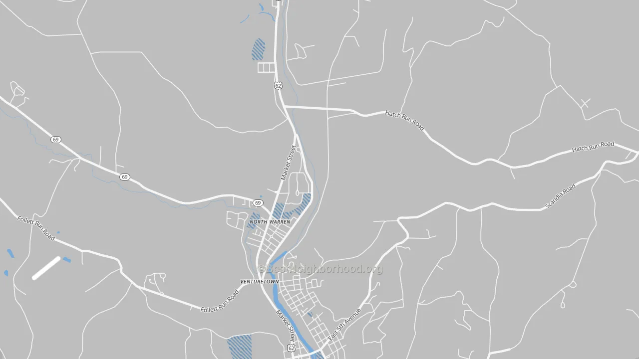 Transit Grade map of North Warren, PA