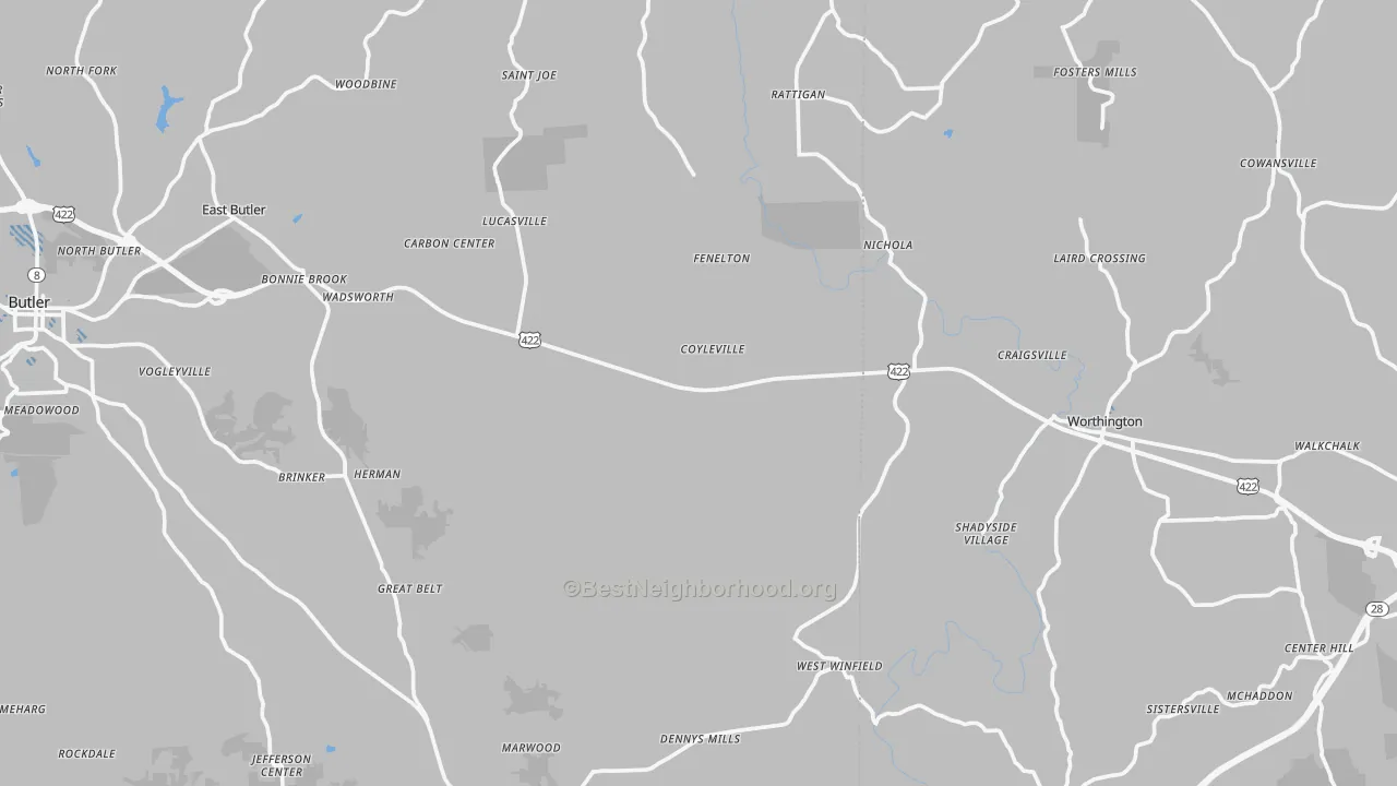 Transit Grade map of North Washington, PA