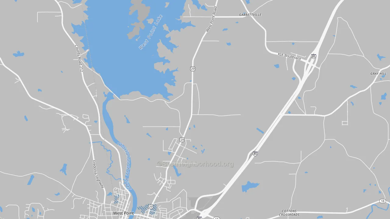 Transit Grade map of North West Point, GA