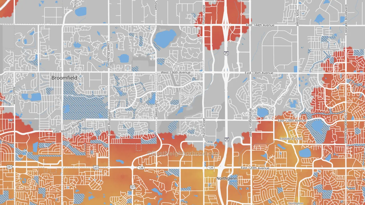 Transit Grade map of North Westminster, Westminster, CO