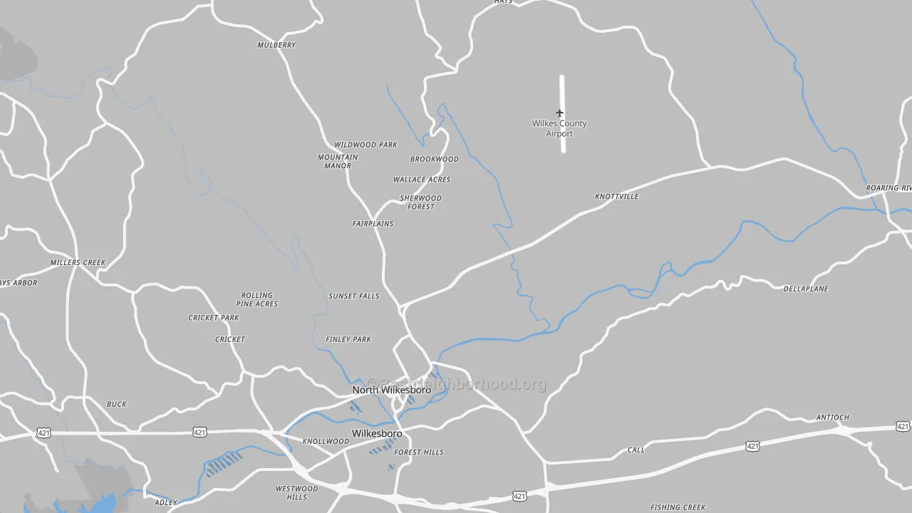 Transit Grade map of North Wilkesboro, NC