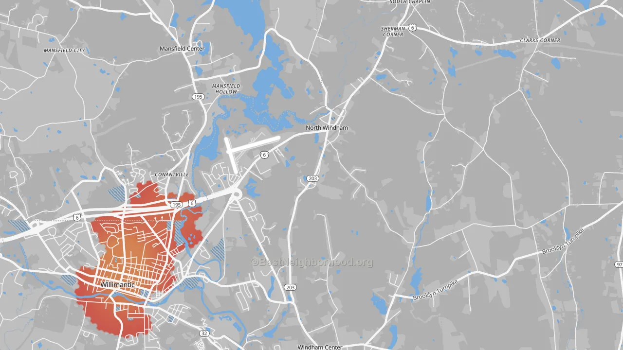 Transit Grade map of North Windham, CT