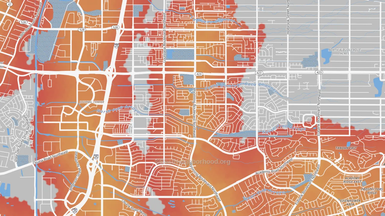 Transit Grade map of North Wyoming, Albuquerque, NM