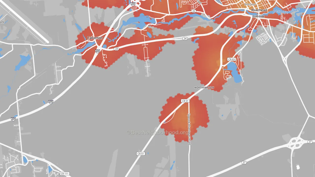 Transit Grade map of Northampton, NY