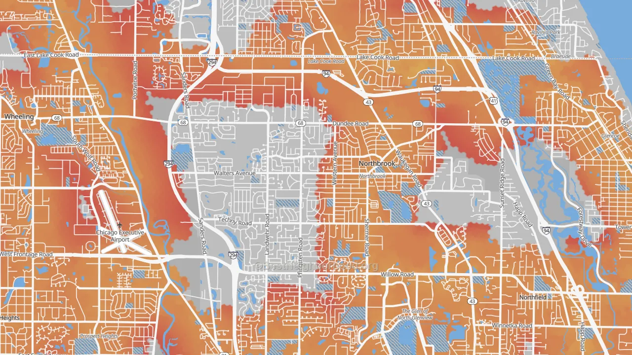 Transit Grade map of Northbrook, IL