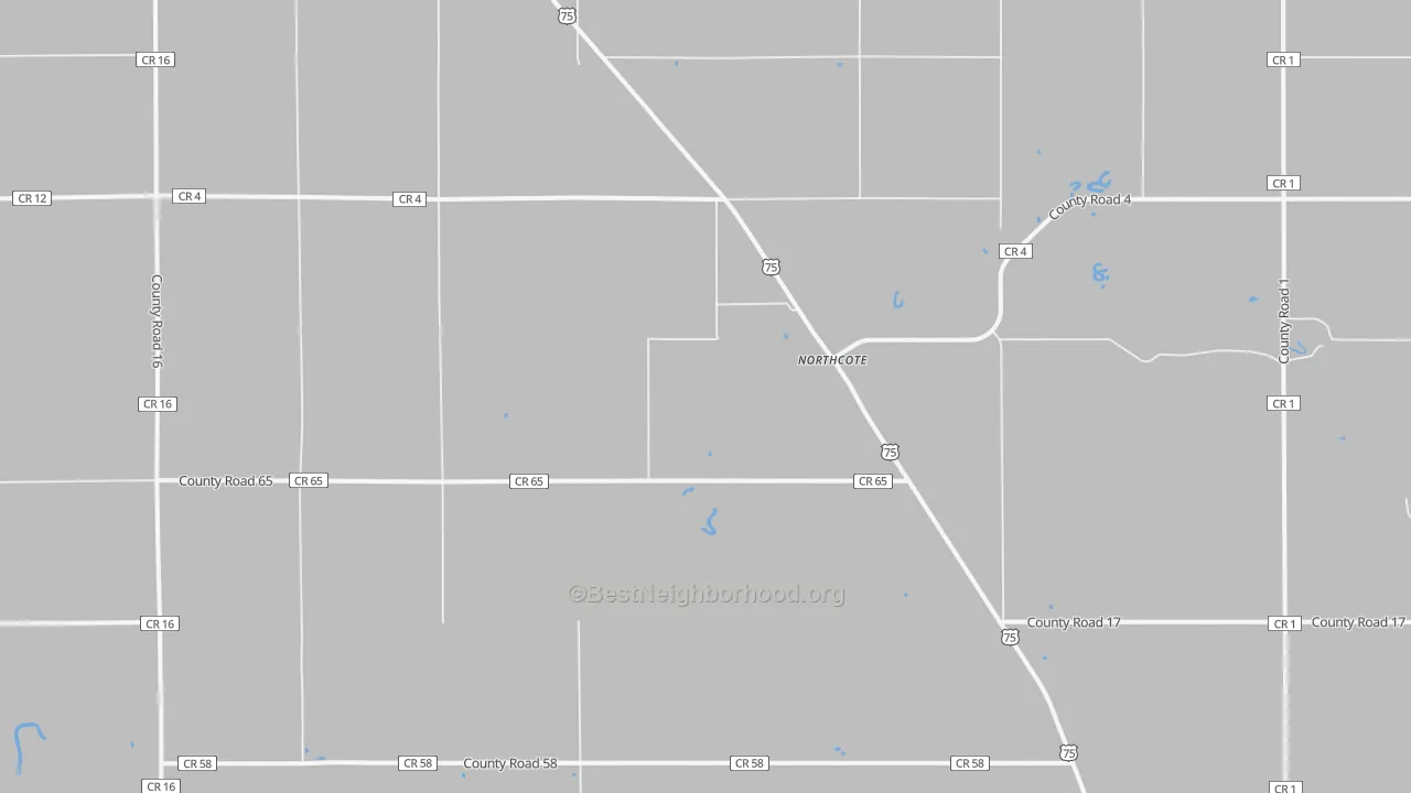 Transit Grade map of Northcote, MN