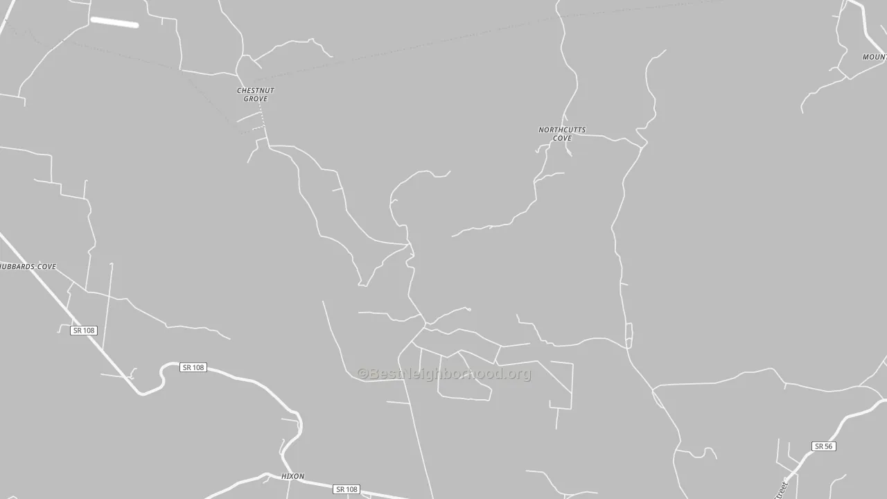 Transit Grade map of Northcutts Cove, TN