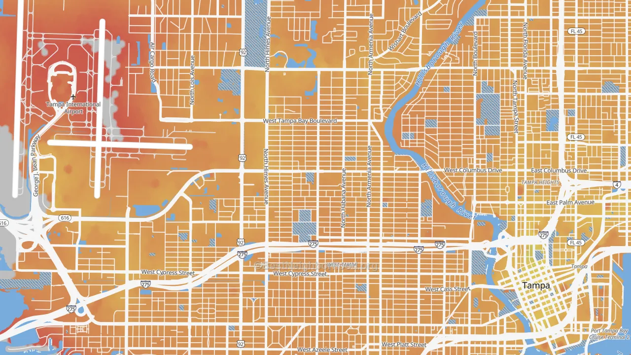 Transit Grade map of Northeast MacFarlane, Tampa, FL