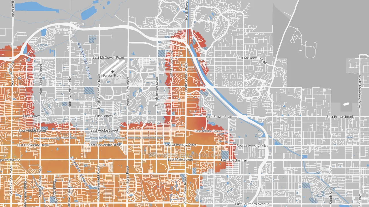 Transit Grade map of Northeast, Mesa, AZ