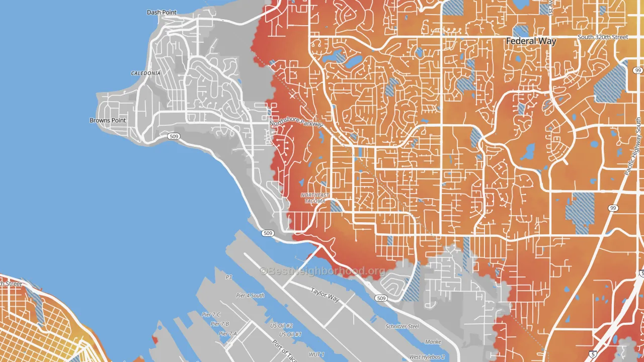 Transit Grade map of Northeast Tacoma, Tacoma, WA
