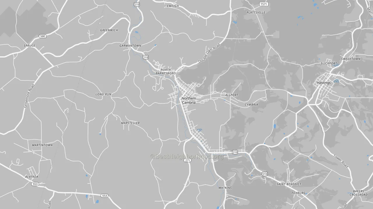 Transit Grade map of Northern Cambria, PA