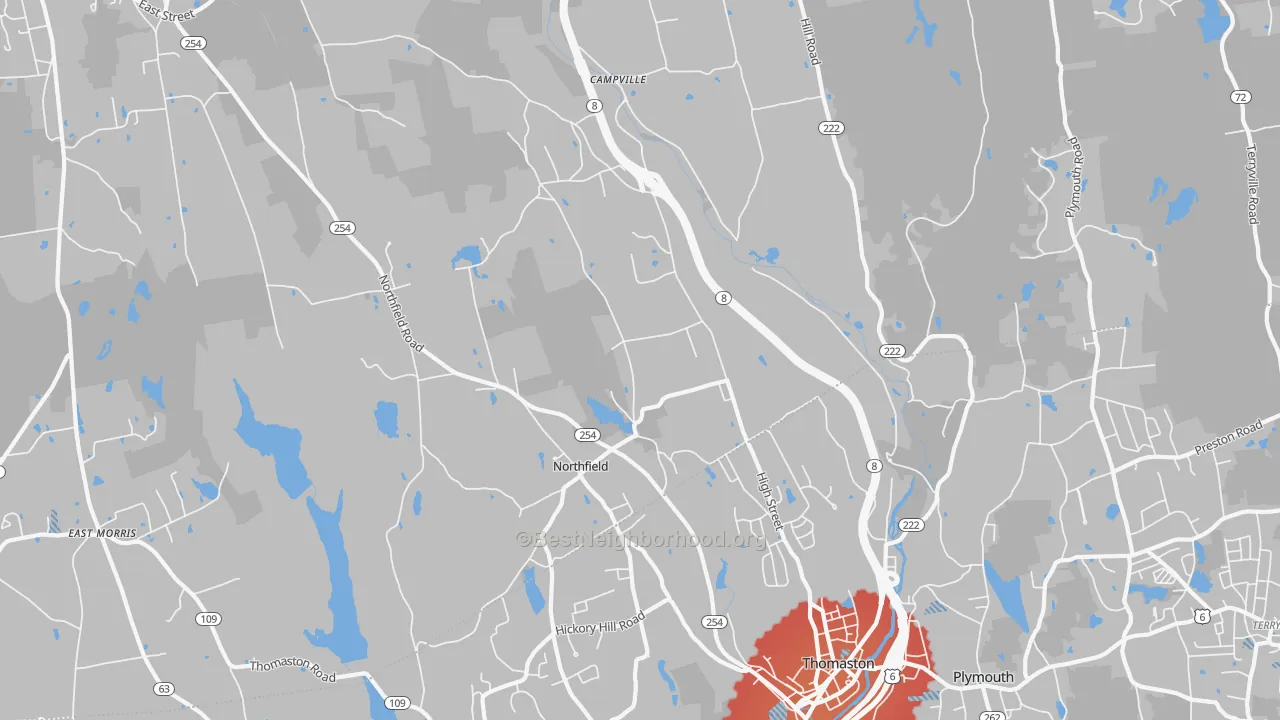 Transit Grade map of Northfield, CT