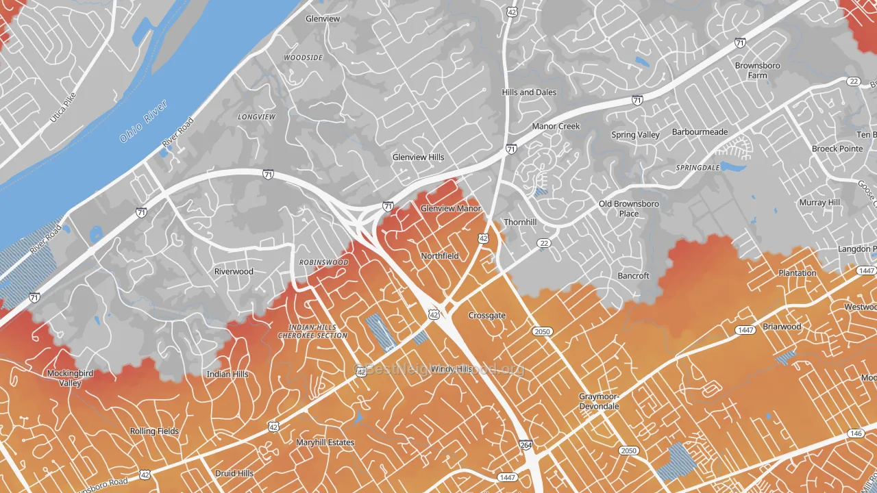 Transit Grade map of Northfield, KY