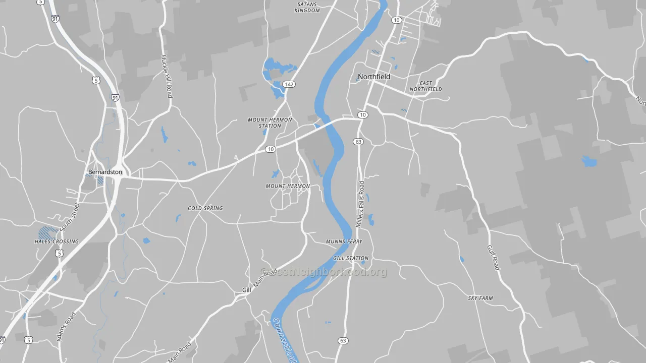 Transit Grade map of Northfield, MA