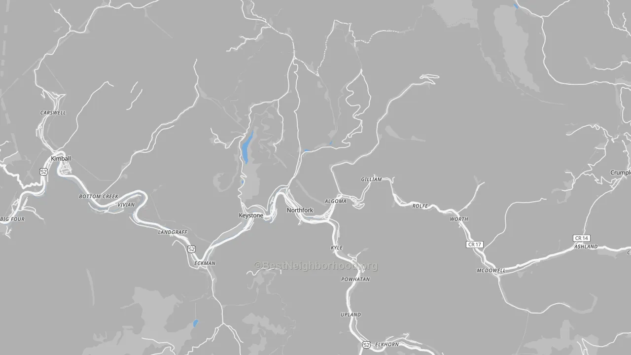 Transit Grade map of Northfork, WV
