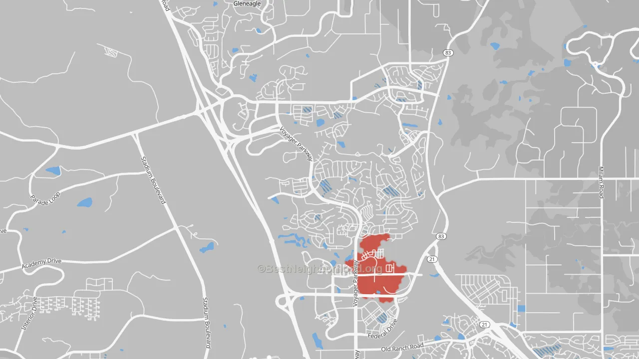 Transit Grade map of Northgate, Colorado Springs, CO