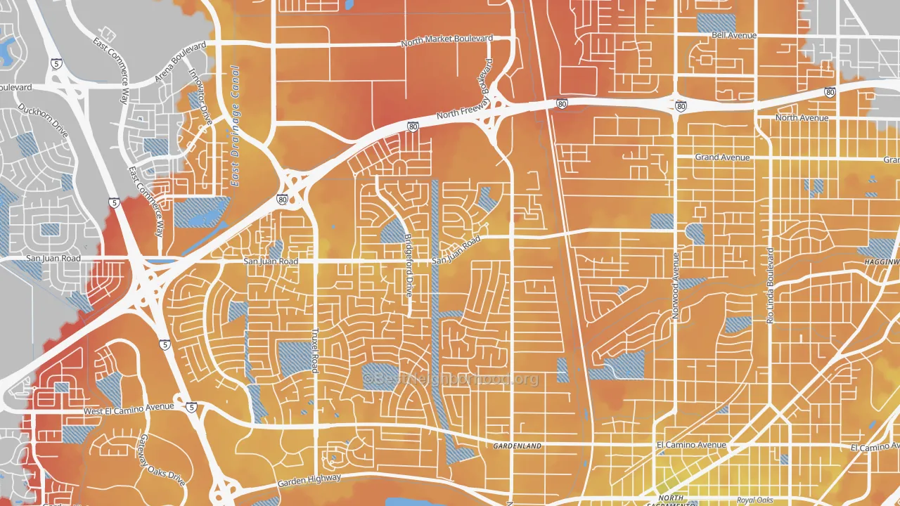 Transit Grade map of Northgate Sacramento, Sacramento, CA