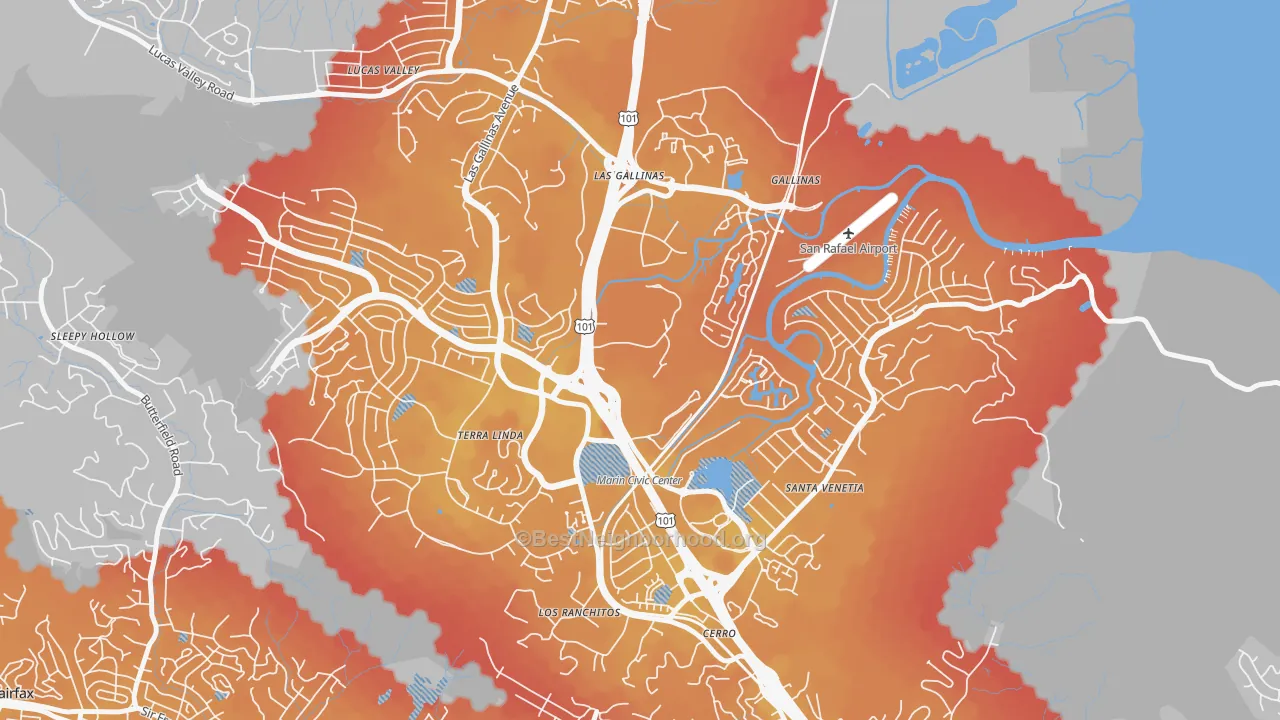Transit Grade map of Northgate, San Rafael, CA