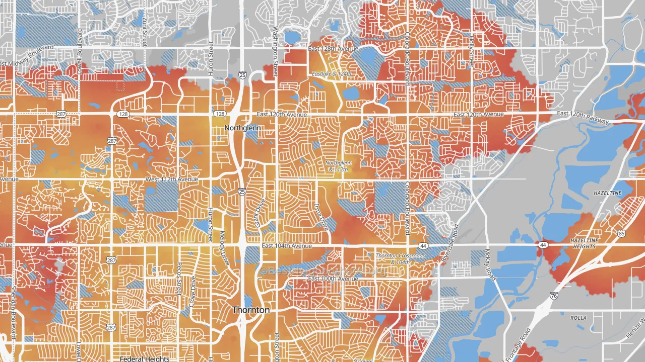 Transit Grade map of Northglenn, CO