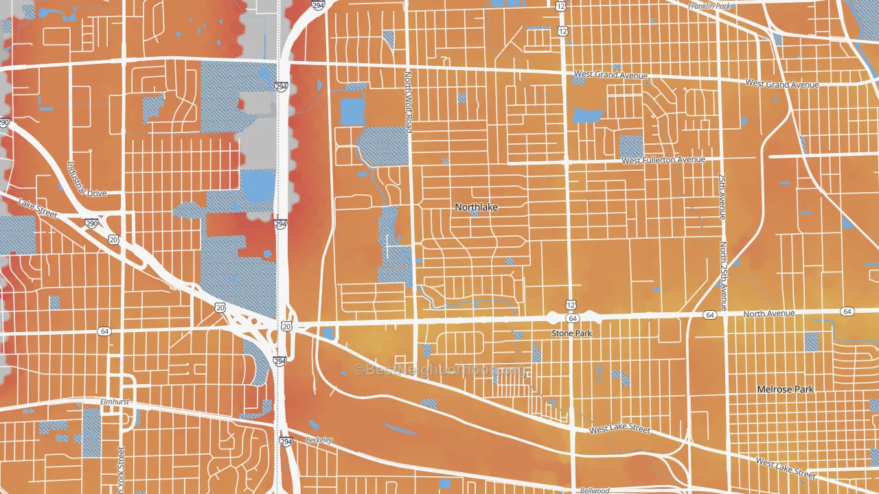 Transit Grade map of Northlake, IL