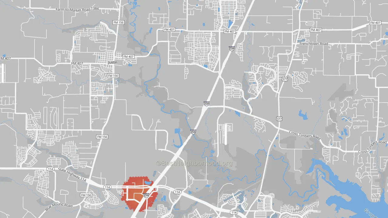 Transit Grade map of Northlake, TX