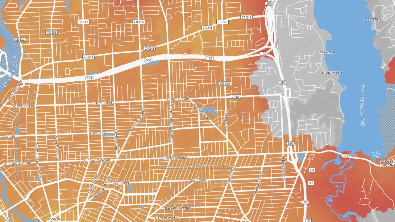 Transit Grade map of Northland Lyceum, Rochester, NY