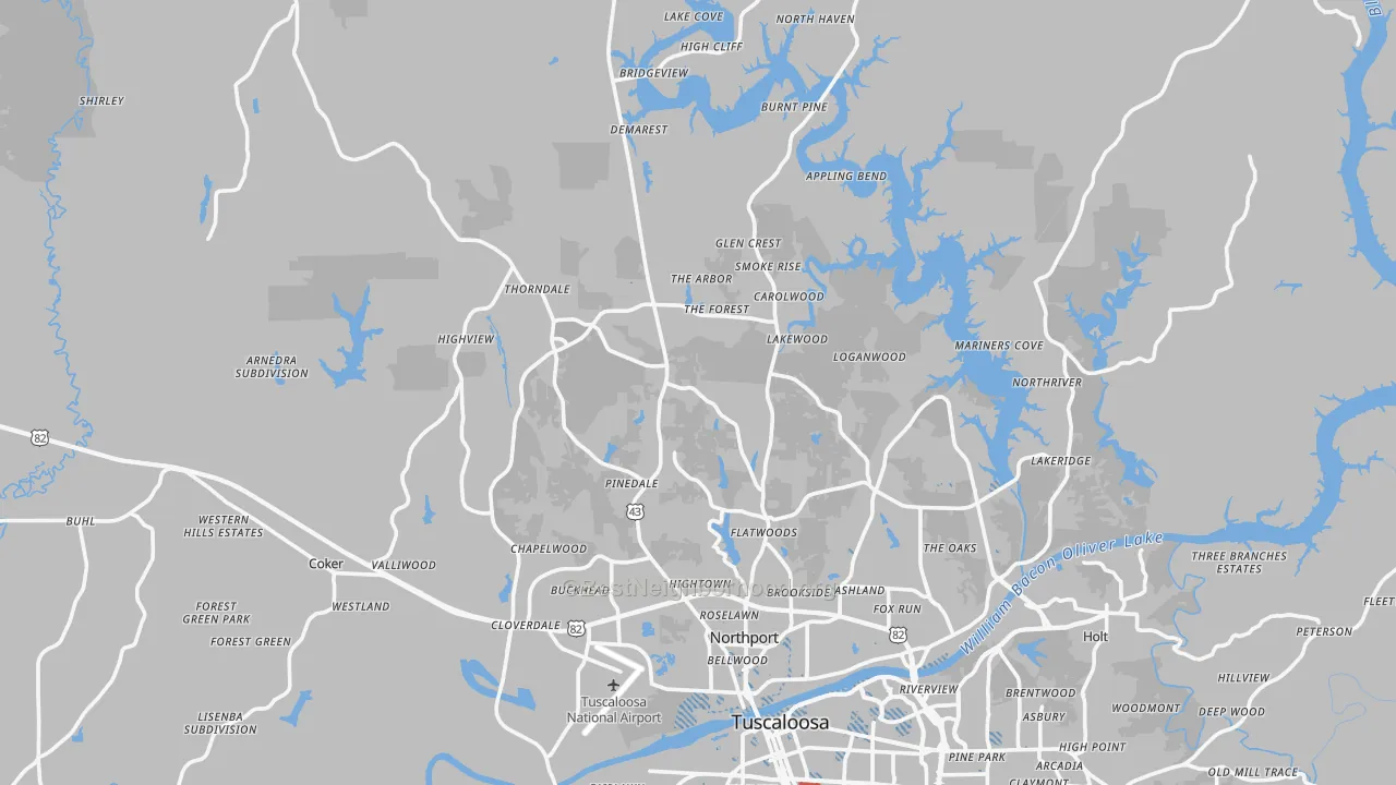 Transit Grade map of Northport, AL
