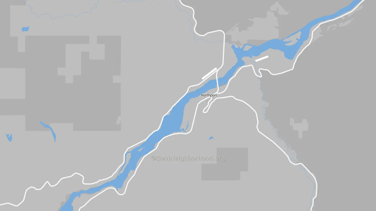 Transit Grade map of Northport, WA