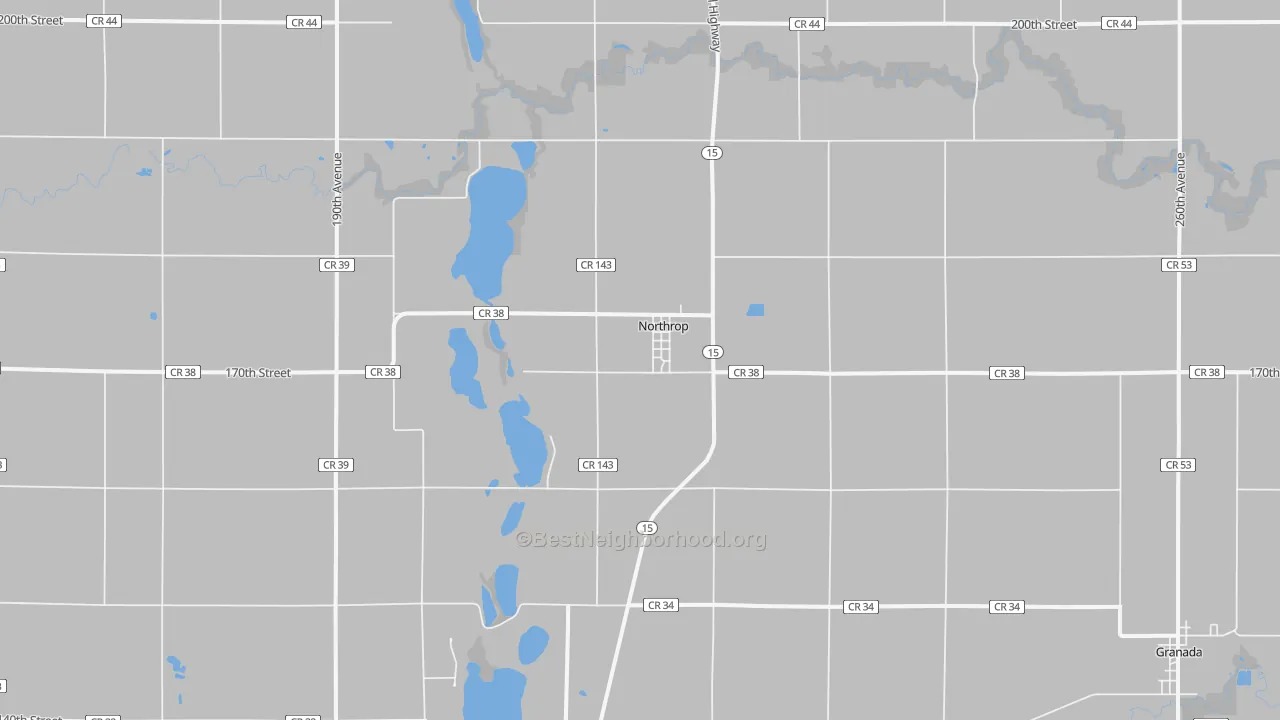 Transit Grade map of Northrop, MN