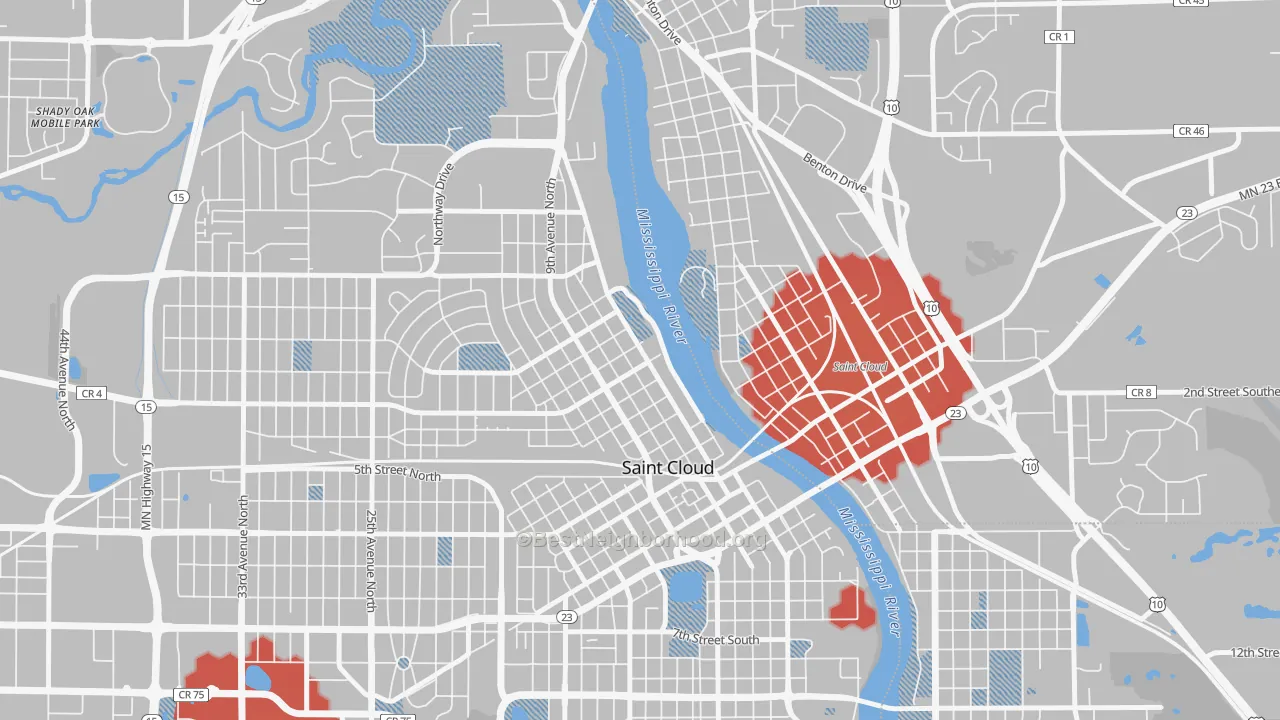 Transit Grade map of Northside Hester Park, St. Cloud, MN