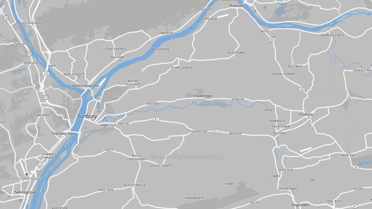 Transit Grade map of Northumberland County, PA