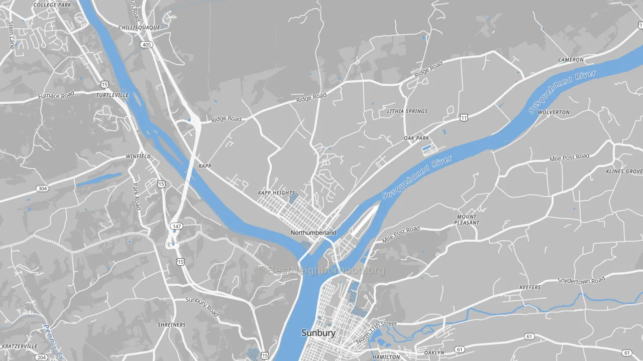 Transit Grade map of Northumberland, PA