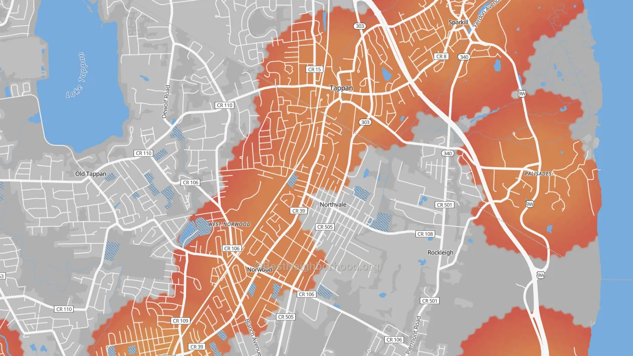 Transit Grade map of Northvale, NJ
