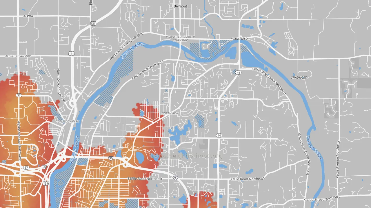 Transit Grade map of Northview, MI