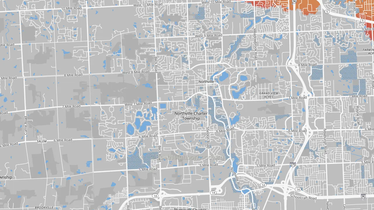 Transit Grade map of Northville, MI