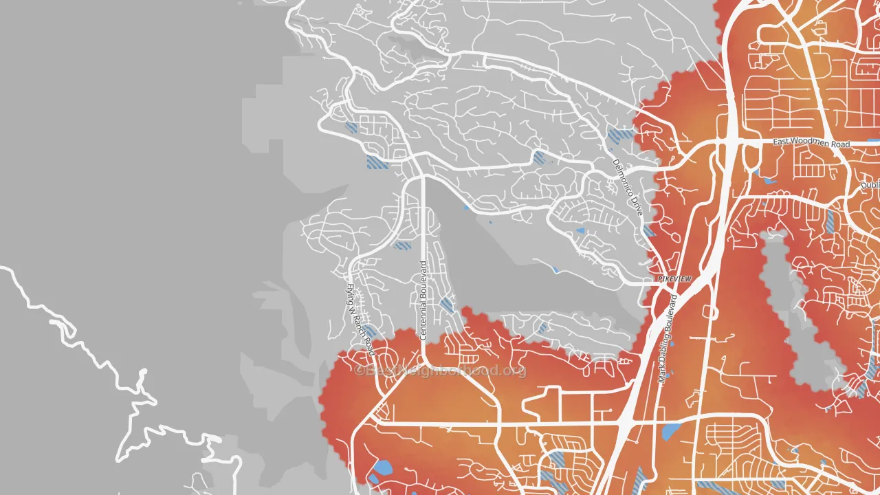 Transit Grade map of Northwest Colorado Springs, Colorado Springs, CO