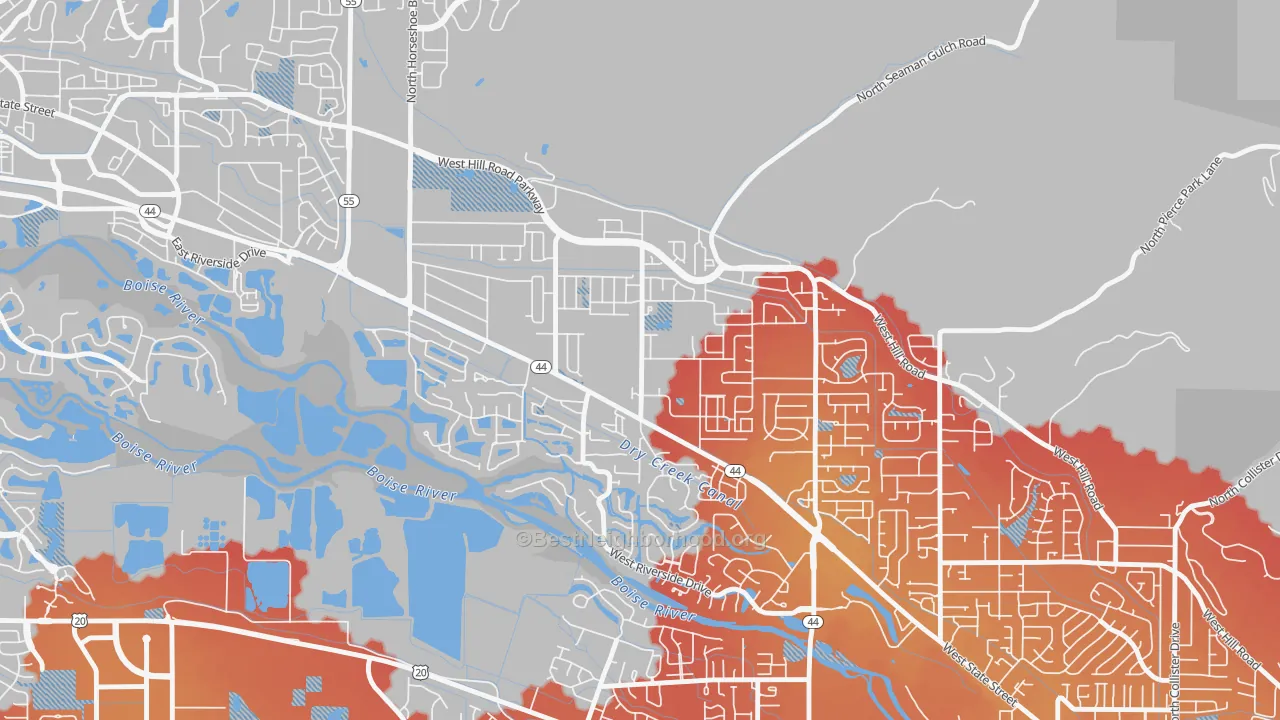 Transit Grade map of Northwest, Garden City, ID